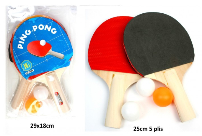 GIOCO PING PONG DOPPIO +3 palline 25cm…x24…x48