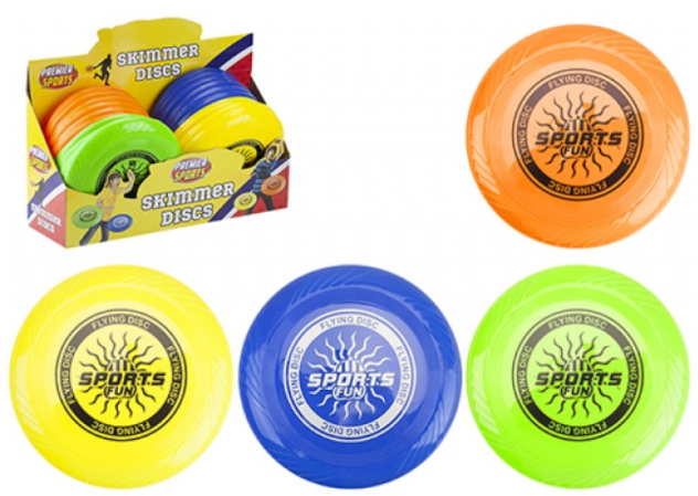 FRISBEE DISCO VOLANTE In plastica resistente In espo da 24pz -4ass…x144