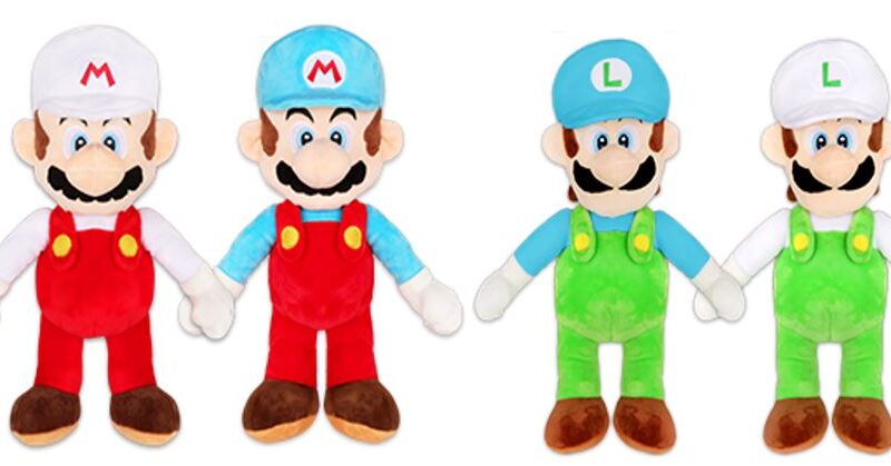 (Mis 3+) SUPER MARIO Peluche Mario e Luigi fuoco/ghiaccio 25cm – 4ass…x48