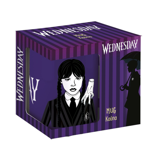 MERCOLEDI ADDAMS TAZZA Viola in Ceramica 340ml In box…x36