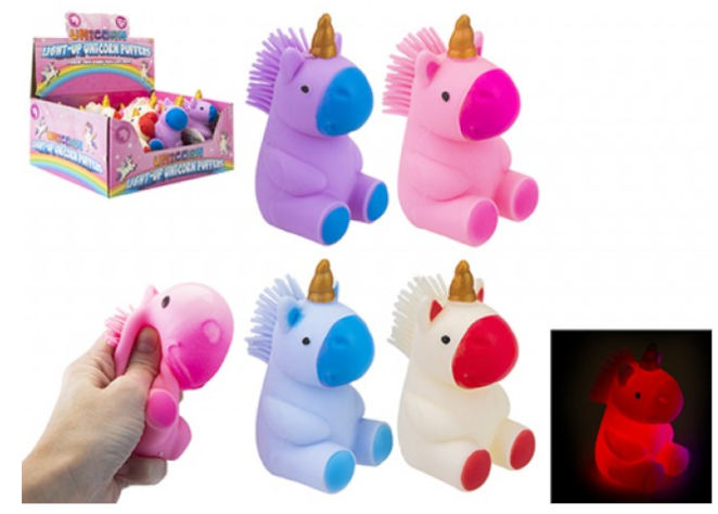 UNICORNO Palla Luminoso 9cm -4ass In espo da 12pz…x144