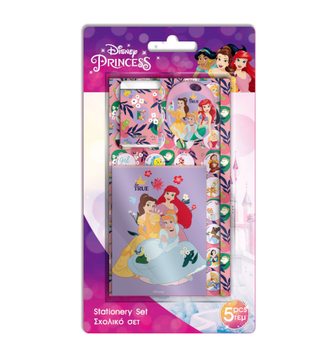 PRINCIPESSE DISNEY STATIONERY SET da 5pz In blister…x6…x144