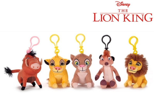 (Mis 0) IL RE LEONE (The Lion King) Portachiavi Peluche 11cm c/Bagclip- 5ass…x120