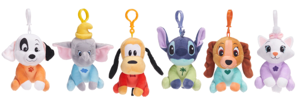 (Mis 0) CLASSICI DISNEY c/Vestito Peluche Seduti 12cm c/Bagclip -6ass…x120