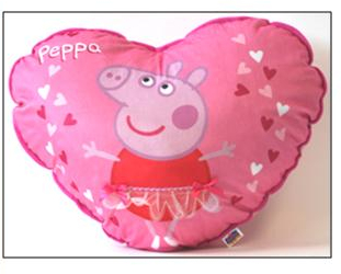 (Mis 7,5) Cuscini Peppa Pig forma di cuore 50cm…x6