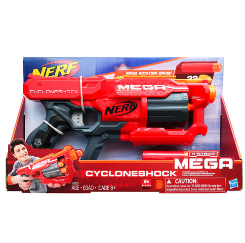 NERF NSTRIKE Mega Cycloneshock Fucile c/Colpi 38x24cm…x2