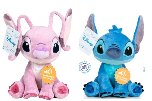 (Mis 2) STITCH & ANGEL Classico Peluche 20cm c/Suono -2ass…x60