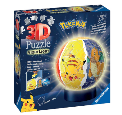 POKEMON Lampada Puzzle 3D Nightlamp Pikachu In scatola