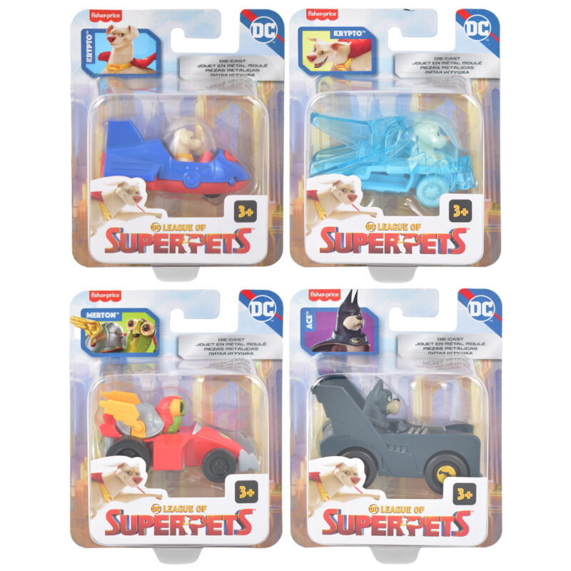DC SUPERPETS c/Veicolo In blister 10x12cm -4ass…x12