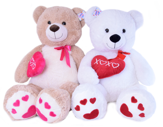 (Mis 9) XOXO ORSO c/Cuore Peluche seduto occhi glitter 110cm…x2