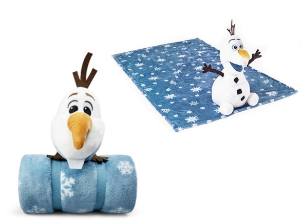 (Mis 3+) OLAF FROZEN Peluche 28cm c/Copertina 110x120cm…x6