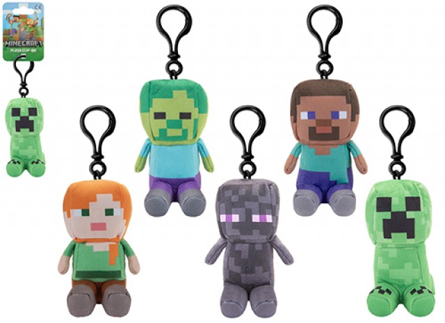 (Mis 0) MINECRAFT Portachiavi peluche 13cm con bagclip – 5 ass…x