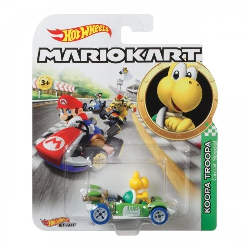 HOT WHEELS Mario Kart -Koops Troopa Macchinina 5cm In blister 15cm…x8