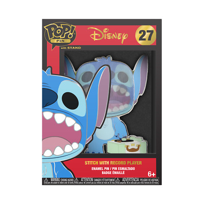 FUNKO POP Pin ! (Spilla) Lilo & Stitch -Stitch con giradischi In box (11x16cm)…x6