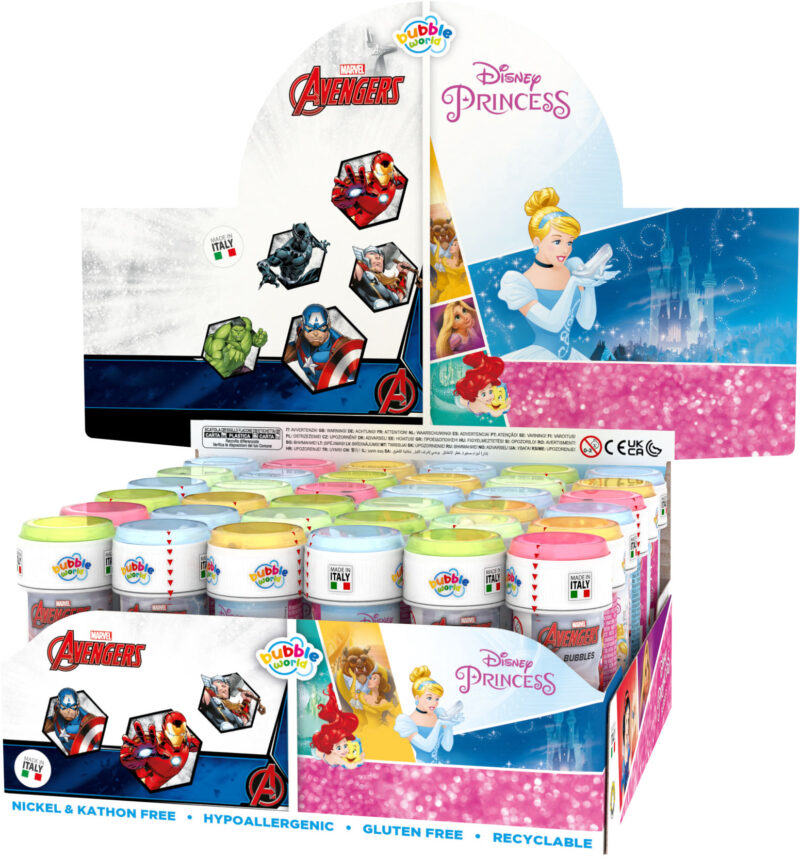 PRINCIPESSE DISNEY – AVENGERS BUBBLES (Bolle di sapone)…x36…x216