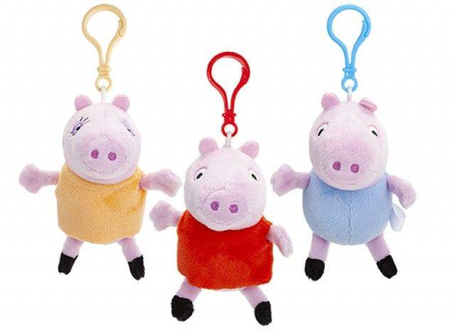 (Mis 0) Peppa Pig Portachiavi 12cm c/bagclip 3ass…x120