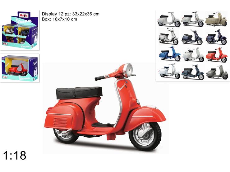 VESPA colori assortiti in blister – scala 1:18…x24