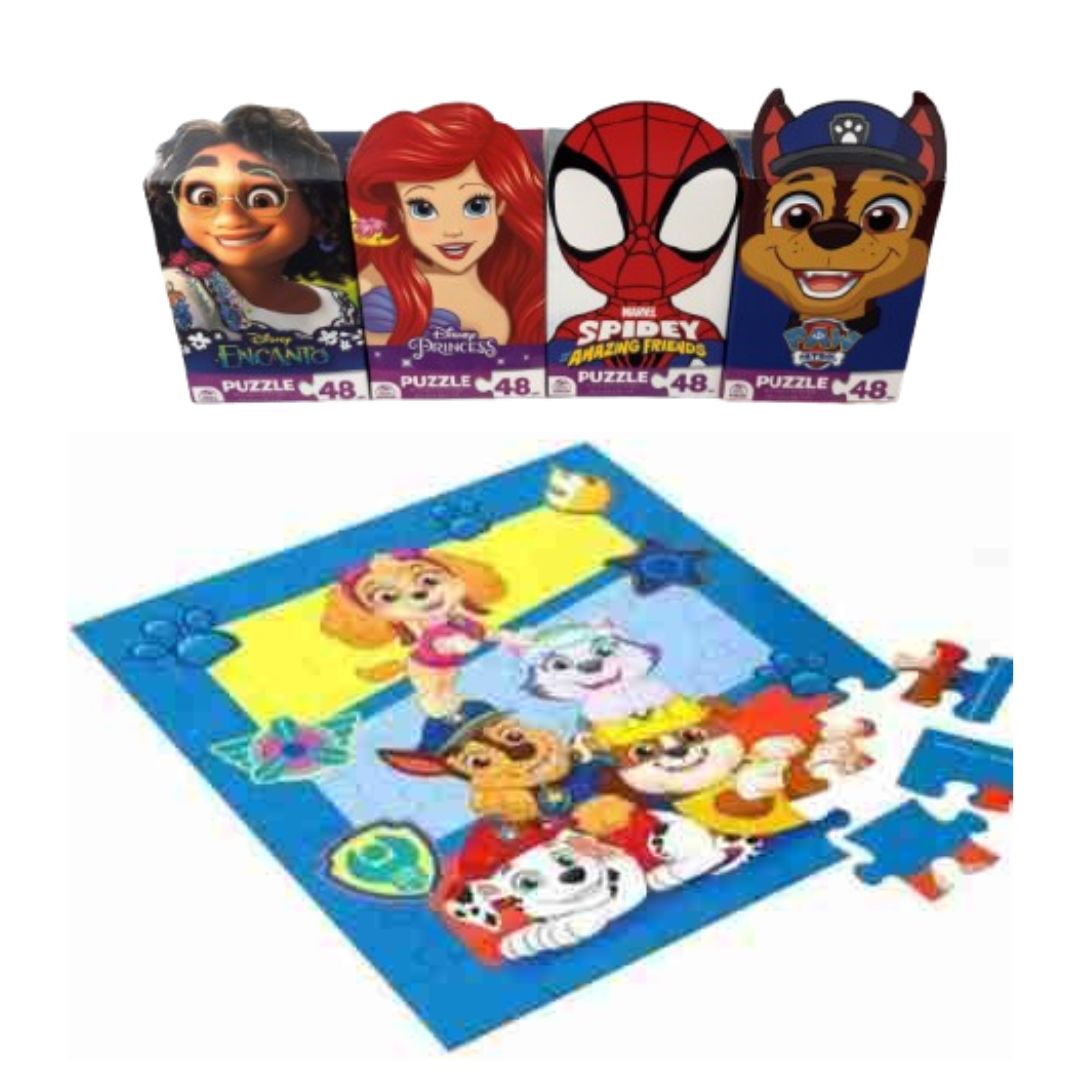 PUZZLE Paw Patrol-Spiderman-Principesse-Encanto 48pz In espo da 6pz In scatola 4 ASS. 10x15cm…x6