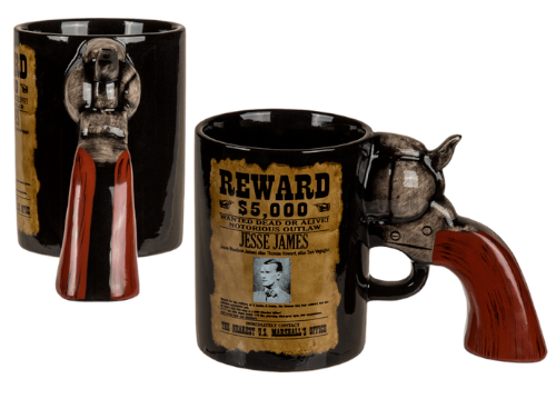 TAZZA MANIFESTO WANTED c/Impugnatura pistola (18x12cm)…x48