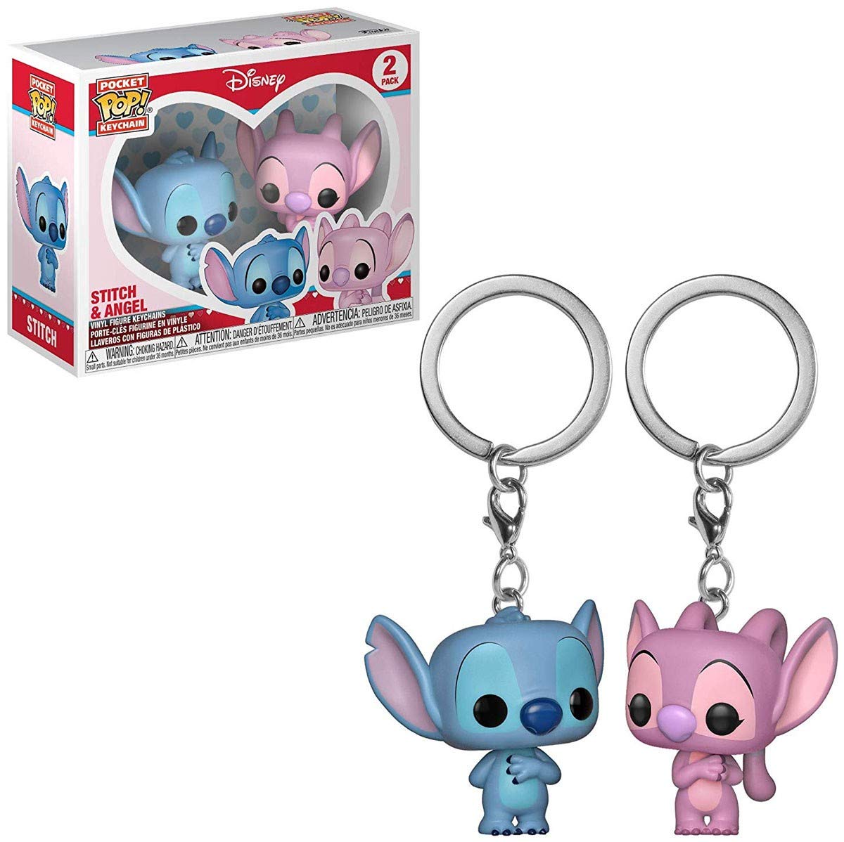 FUNKO POP! Portachiavi Stitch – Stitch & Angel – 2 pz – In box 5cm…x12
