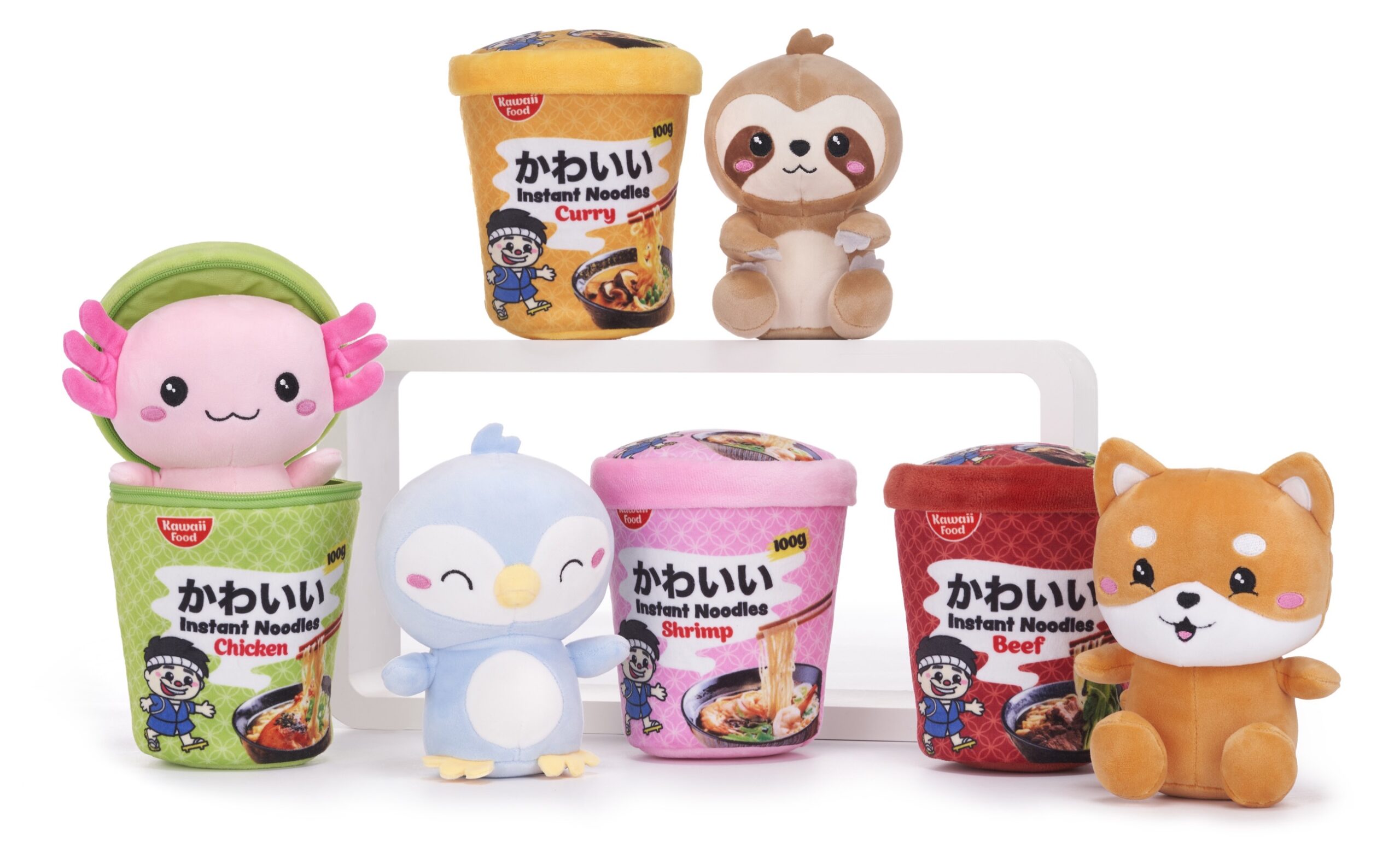 (Mis 3+) KAWAII KUTIES  di Noodle con Personaggio Peluche (Super Squishy) GIFT  17cm 4ass…x48
