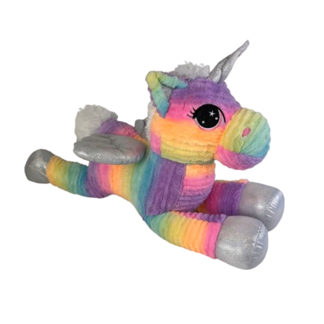 (Mis 8) UNICORNO ARCOBALENO SDRAIATO Peluche 75cm…x4